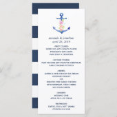 Menu waterverf Floral Nautical Wedding (Voorkant / Achterkant)