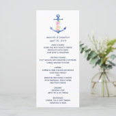 Menu waterverf Floral Nautical Wedding (Staand voorkant)