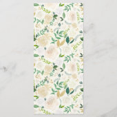 Menu waterverf Ivory Floral String Lights Wedding (Achterkant)