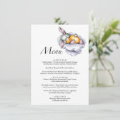 Menu waterverf klein Bunny-baby shower (Staand voorkant)