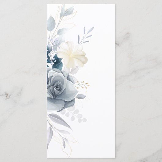 Menu waterverf Rozen bruiloft (Achterkant)