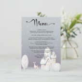 Menu waterverf sneeuwhuis baby shower (Staand voorkant)