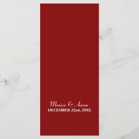 Menu Wax Seal Wedding/Program (Achterkant)