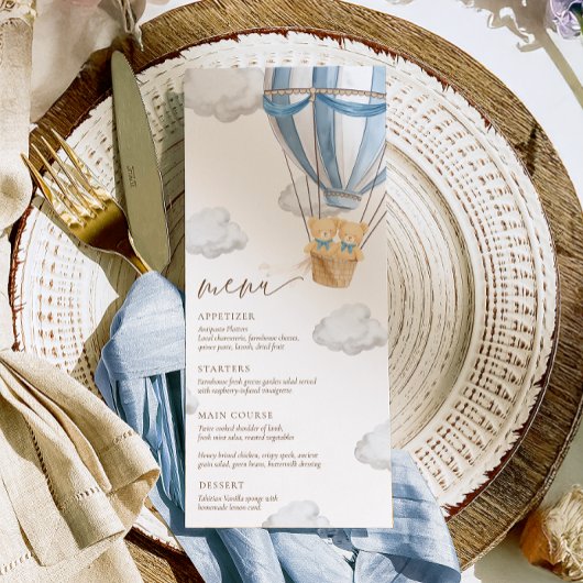 Menu We Can Bearly Wait Twins Baby Shower