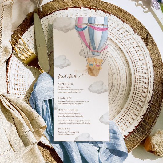 Menu We Can Bearly Wait Twins Baby Shower 