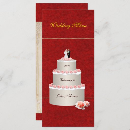 Menu Weddenschap (Voorkant / Achterkant)