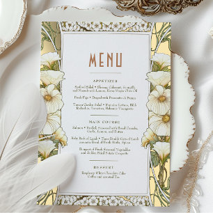 Menu Weddenschap Art Nouveau door Mucha Folie Uitnodiging