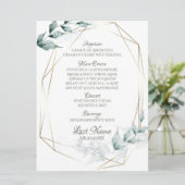 Menu Weddenschap | Grayed Jade Green Botanical Men (Staand voorkant)