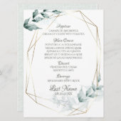 Menu Weddenschap | Grayed Jade Green Botanical Men (Voorkant / Achterkant)