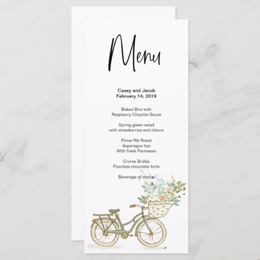 Menu Weddenschap, Jubileum of evenement (Voorkant / Achterkant)