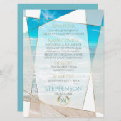 Menu Weddenschap | Modern monogram Geometrisch str (Voorkant / Achterkant)