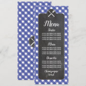 Menu Weddenschappen Blue Gingham Chalk BBQ (Voorkant / Achterkant)