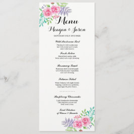 Menu Weddenschappen Receptie Elegant Floral Roos K Kaart