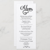 Menu Weddenschappen Reception Elegant Kraft Script Kaart (Voorkant / Achterkant)