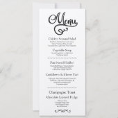 Menu Weddenschappen Reception Elegant Kraft Script Kaart (Voorkant)