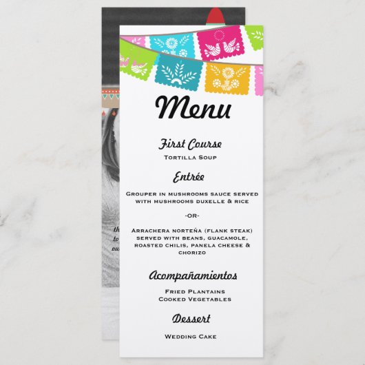 Menu Wedding of Fiesta (Voorkant / Achterkant)