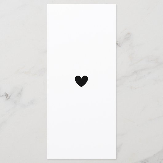 Menu Wedding shower de script moderne (Dos)