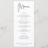 Menu Wedding shower de script moderne (Devant)