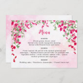 Menu Wedding shower forestier tropical des Bougainvilli (Devant / Derrière)