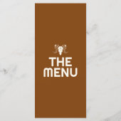 Menu Western Burange Orange Bull Skull Mariage moderne (Dos)