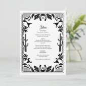 Menu Western Country Cowboy Rustique Mariage (Debout devant)