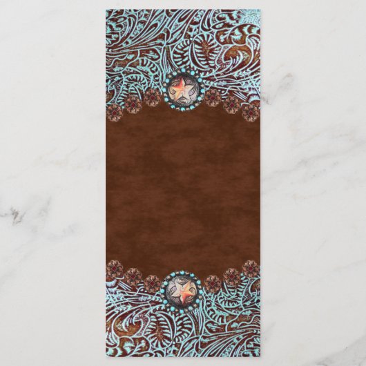 menu western cowboy brun turquoise mariage (Dos)