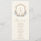 Menu Western Crest Country Bohemian Floral Mariage (Dos)