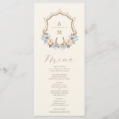 Menu Western Crest Country Bohemian Floral Mariage (Devant)