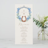 Menu Western Crest Country Bohemian Floral Mariage (Debout devant)