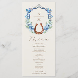 Menu Western Crest Country Bohemian Floral Mariage