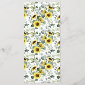 Menu Western Sunflowers Fête des mariées Mariage de ver (Dos)