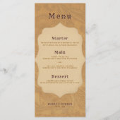 Menu Western Tooled Rustic Bronze Terracotta Wedding (Devant)