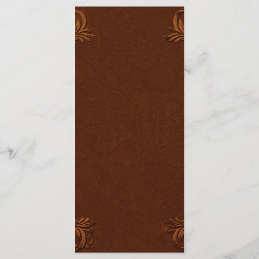 Menu Western Tooled Terracotta Rustic Cowboy Wedding (Dos)