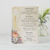 Menu Wheat - Monogram, Wildflowers & Thank You  (Debout devant)