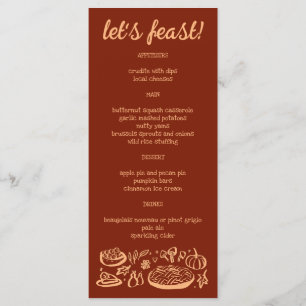Menu Whimsgiving Friendsgiving Holiday CUSTO