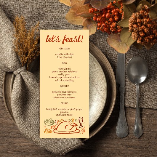 Menu Whimsgiving Friendsgiving Holiday CUSTO