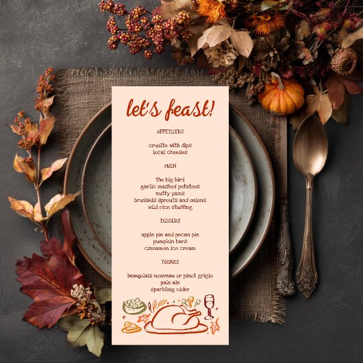 Menu Whimsgiving Friendsgiving Holiday CUSTO