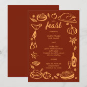 Menu Whimsgiving Friendsgiving HolidayCUSTOM (Devant / Derrière)