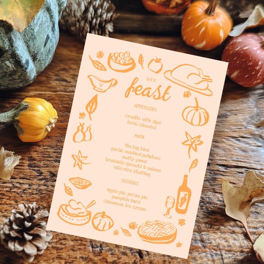 Menu Whimsgiving Friendsgiving HolidayCUSTOM