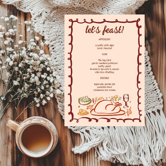 Menu Whimsgiving Friendsgiving HolidayCUSTOM