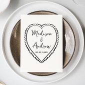 Menu Whimsical Black Heart Wedding
