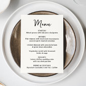 Menu Whimsical Black Heart Wedding