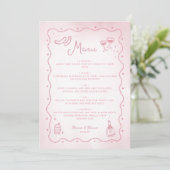 Menu Whimsical Blush rose main tiré Mariage alimentaire (Debout devant)
