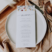 Menu Whimsical Boho Multicolor Wildflower Wedding
