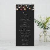Menu Whimsical Boho Wildflower Monogram Wedding (Debout devant)
