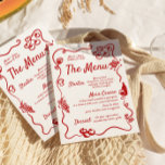 Menu Whimsical Bordure Wavy Illustré à la main<br><div class="desc">Menu Whimsical de bordures ondulées manuscrite Ce menu d'évènements comporte une police manuscrite et des graphiques dessinés à la main avec une bordure cireuse. Parfait pour toute douche nuptiale,  mariage,  fête d'anniversaire ou dîner de répétition ! La couleur du texte et des graphiques est modifiable.</div>