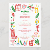Menu Whimsical Christmas Holiday Party Cute Custom (Devant)