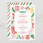 Menu Whimsical Christmas Holiday Party Cute Custom (Devant / Derrière)