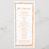 Menu Whimsical Citrus Orange Wavy Border Wedding (Devant)