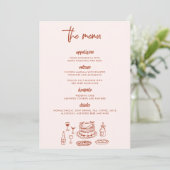Menu Whimsical Doodle Food Drawing Wedding (Debout devant)